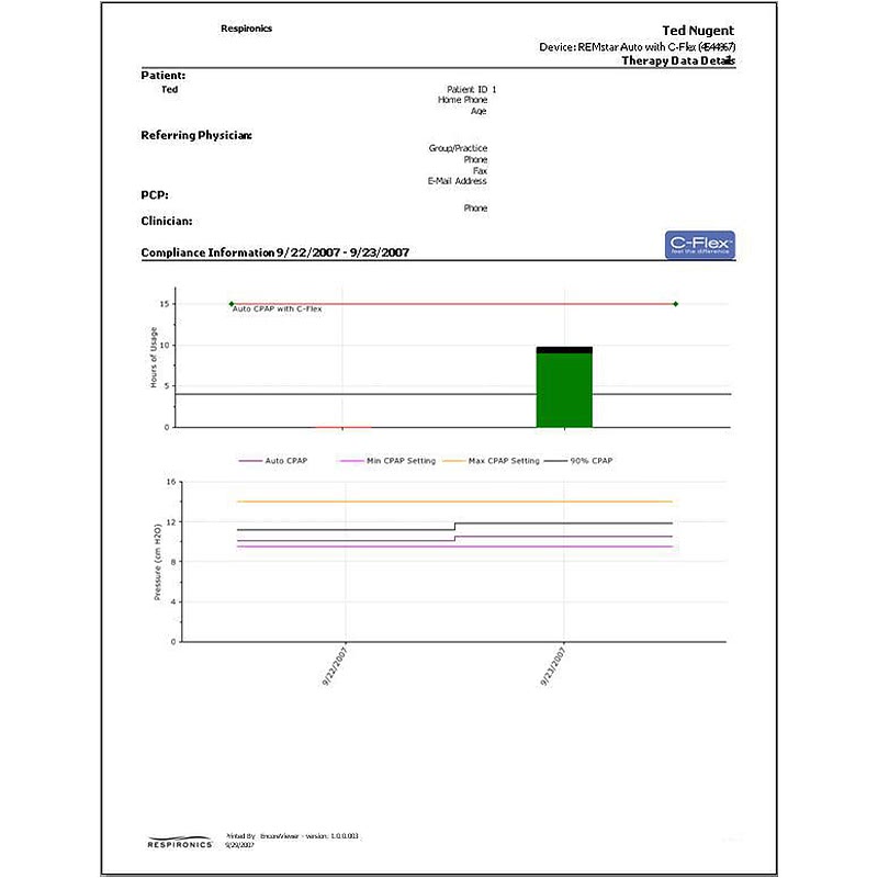 respironics encore pro software